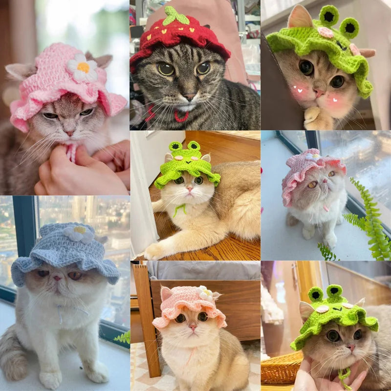 Knitted Cat Hat Hand-made